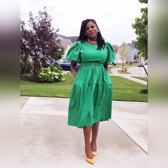 𝅺City chic Vienna Dress - vivid green - Picture 3 of 11